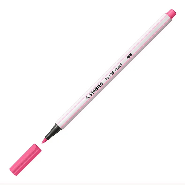 Feutre pinceau STABILO Pen 68 Brush - Rose 568/29 Pointe flexible pour hand lettering et coloriage