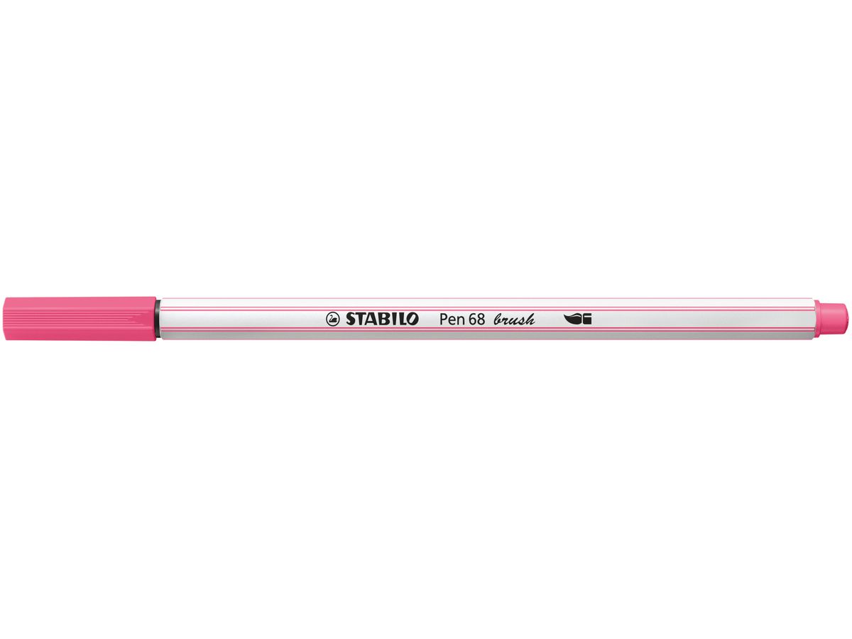 Feutre pinceau STABILO Pen 68 Brush - Rose 568/29 Pointe flexible pour hand lettering et coloriage
