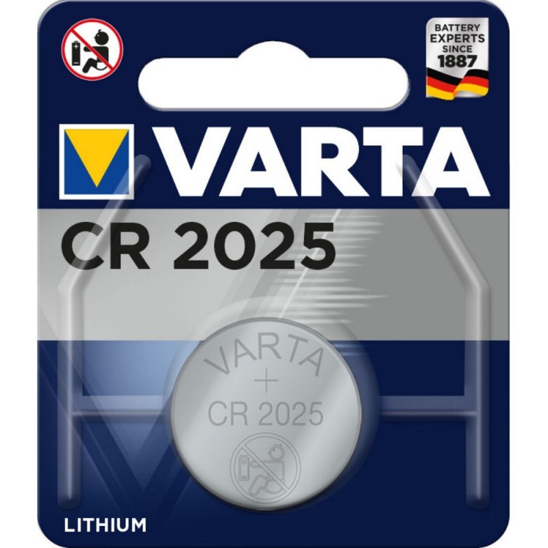 Pile bouton lithium VARTA CR2025 - 3 V, 170 mAh, diamètre 20 mm, hauteur 2,5 mm pour appareils électroniques