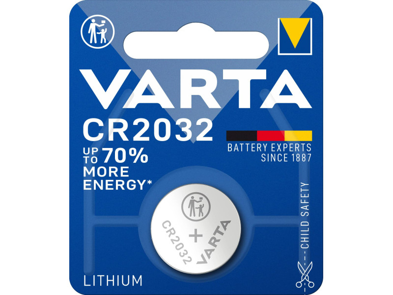 Pile bouton au lithium Varta CR2032 3,0 V 230 mAh Professional Electronics pour appareils électroniques