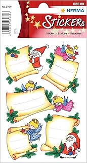 Autocollants décoratifs Noël HERMA - Motif lettres de Noël, 10 étiquettes pour décoration festive