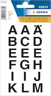 Lettres autocollantes Ki Sign - 20x20 mm, Grand format, Majuscules, A à Z