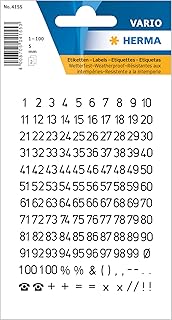Chiffres autocollants Ki Sign - 5 mm, 2 planches, 1 à 100
