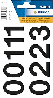 Stickers Chiffres Ki Sign - Autocollants 33mm Diamètre - 2 Planches 0 à 9 pour Décoration et Loisirs Créatifs