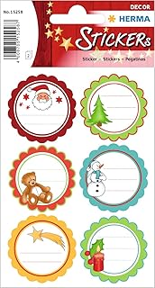 Stickers de Noël HERMA Christmas gráe - Autocollants festifs pour décoration de cartes, cadeaux et albums photo
