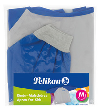 Tablier de peinture Pelikan Boy - gris et bleu - protection vêtements pour activités artistiques scolaires et loisirs créatifs M (6-9 ans)