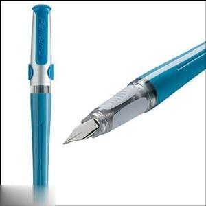 Stylo Plume Pelikano P481 - Pointe L Bleu pour Gauchers Écriture Confortable