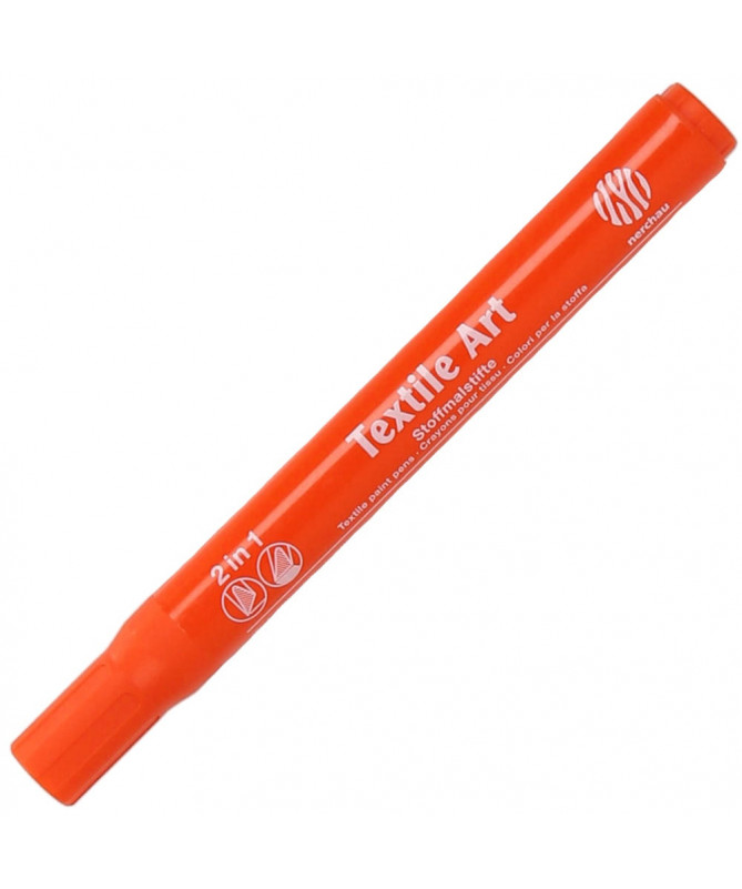 Marqueur textile Nerchaus PM01 Orange - pointe fine pour dessin et marquage sur tissu adapté aux loisirs créatifs