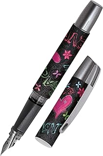 Stylo plume ergonomique ONLINE Campus Happy - Plume iridium M, rechargeable, pour gauchers, usage scolaire