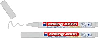 Marqueurs craie blanc Edding 4085 - Pointe ronde 1-2 mm - Ardoise, tableau, vitre - Lot de 2