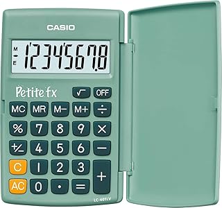 Calculatrice Scolaire Casio LC-401LV-GN - Verte LCD 10cm Alimentée par Pile pour École Primaire