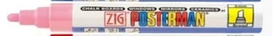 Marqueur imperméable Securit Zig Posterman - rose 2 mm moyen - pour surfaces lisses et extérieures