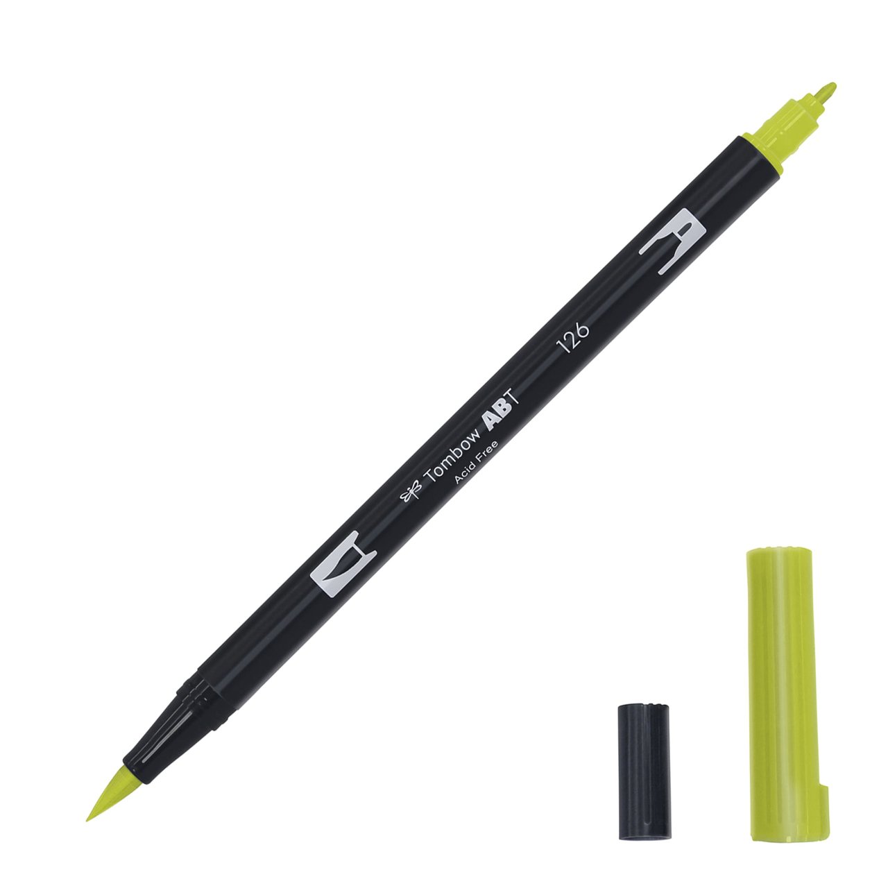 Feutre pinceau Tombow ABT 126 Olive clair - feutre aquarellable double pointe pour dessin et calligraphie