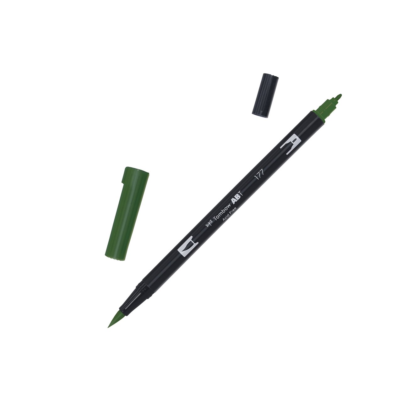 Feutre pinceau Tombow ABT 177 Jade foncé - feutre aquarellable double pointe pour dessin et calligraphie artistique