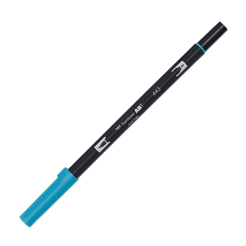Feutre pinceau Tombow ABT 443 Turquoise - double pointe pour dessin et colorisation artistique