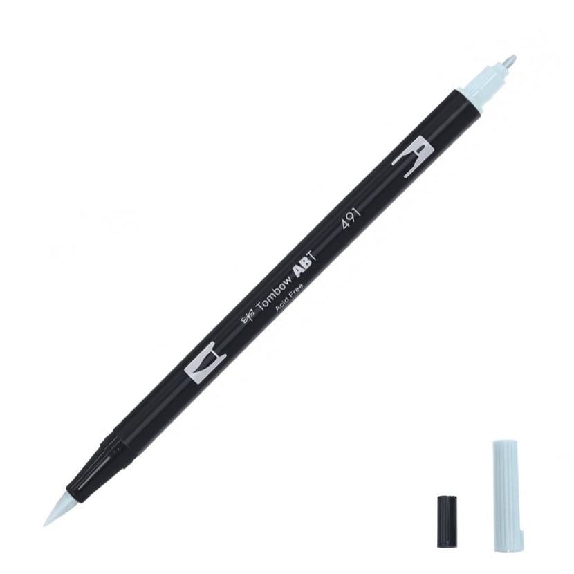 Feutre pinceau Tombow ABT 491 Bleu glacier - double pointe pour dessin et colorisation artistique