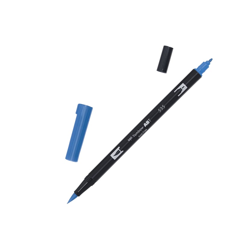 Feutre pinceau Tombow ABT 535 Bleu cobalt - double pointe pour dessin et colorisation artistique