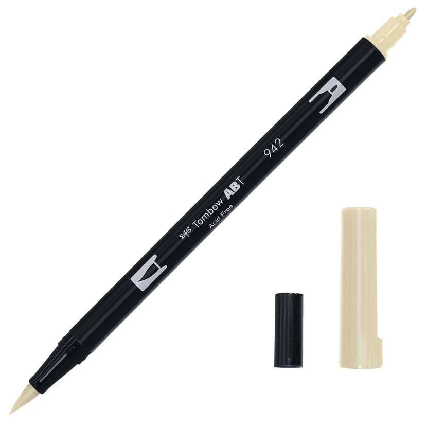 Feutre pinceau Tombow ABT 942 Jaune - double pointe pour dessin et calligraphie artistique en art créatif