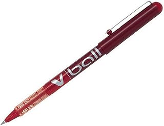 Stylo roller Pilot V-BALL 5 Rouge - Pointe 0.5 mm, Encre liquide pour écriture fluide