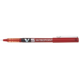 Stylo roller Pilot Hi-tecpoint V5 Rouge - Pointe fine 0,5 mm pour écriture précise bureau et école
