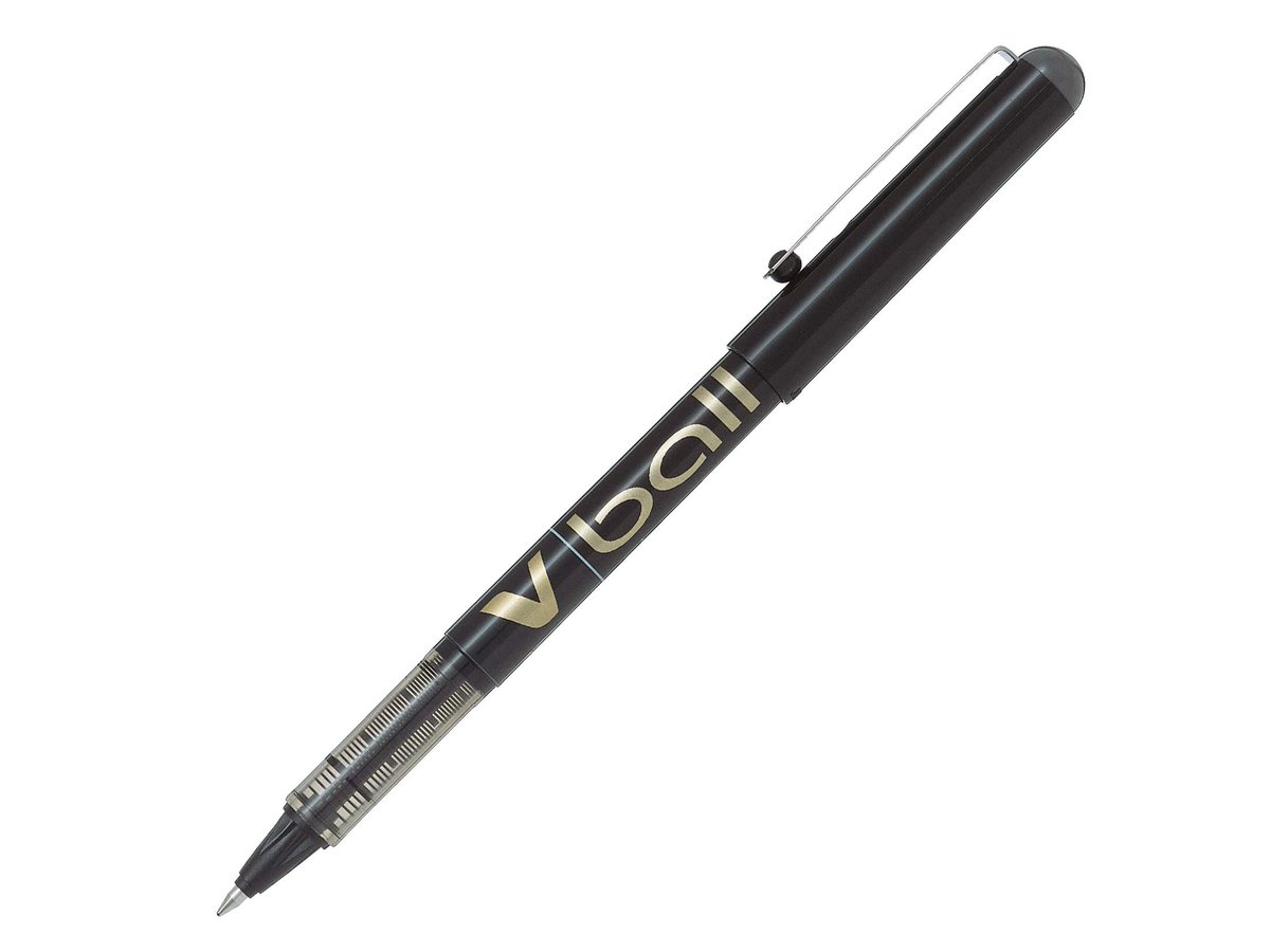 Stylo Roller Pilot V-BALL 7 Noir - Pointe 0.7 mm pour Écriture Précise Bureau École