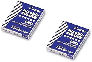 Cartouches d'encre Pilot Parallel Pen - Lot de 6 Bleu pour stylo calligraphie