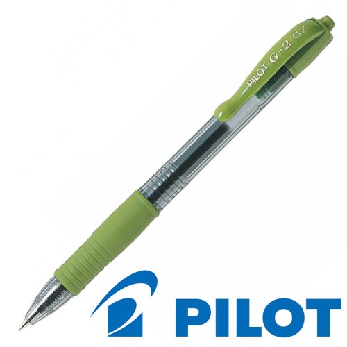 Stylo roller encre gel PILOT G2 07 vert clair - pointe 0,7 mm pour écriture fluide et précise
