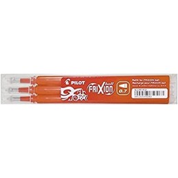 Recharge Stylo Pilot FRIXION BALL 07 - Encre Effaçable Orange 0,7 mm pour Rollers Pilot
