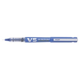 Stylo roller Pilot Hi-Tecpoint V5 - Rechargeable Bleu BEGREEN 5442803 pour écriture fluide et précise