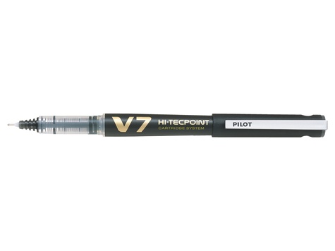 Stylo roller Pilot Hi-Tecpoint V7 rechargeable noir BEGREEN - écriture précise pour bureau et école