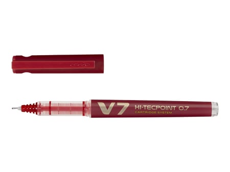 Roller Rechargeable PILOT Hi-TechPoint V7 Begreen - Pointe Moyenne Encre Liquide Rouge pour Écriture Précise