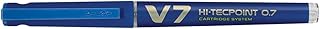 Stylo roller Pilot Hi-Tecpoint V7 rechargeable bleu - Pointe 0,7 mm pour écriture fluide et précise au bureau et à l'école