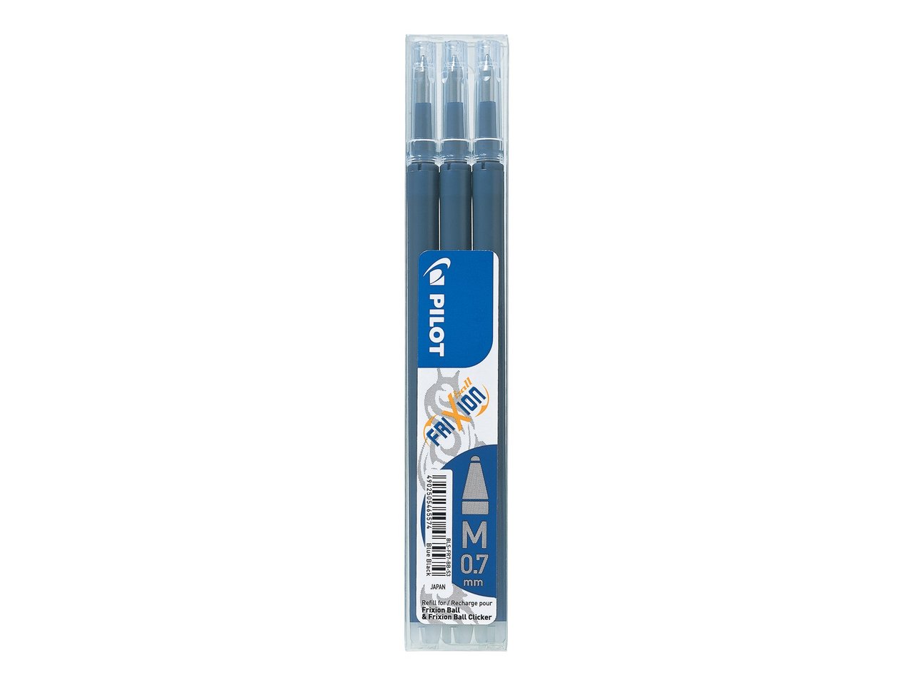 Lot 3 recharges encre effaçable Pilot FriXion Point & Clicker - Bleu/noir - Pointe moyenne