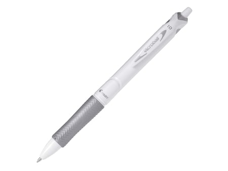 Stylo à bille rétractable Pilot ACROBALL PURE WHITE - Noir, 479212, écriture fluide pour bureau et école