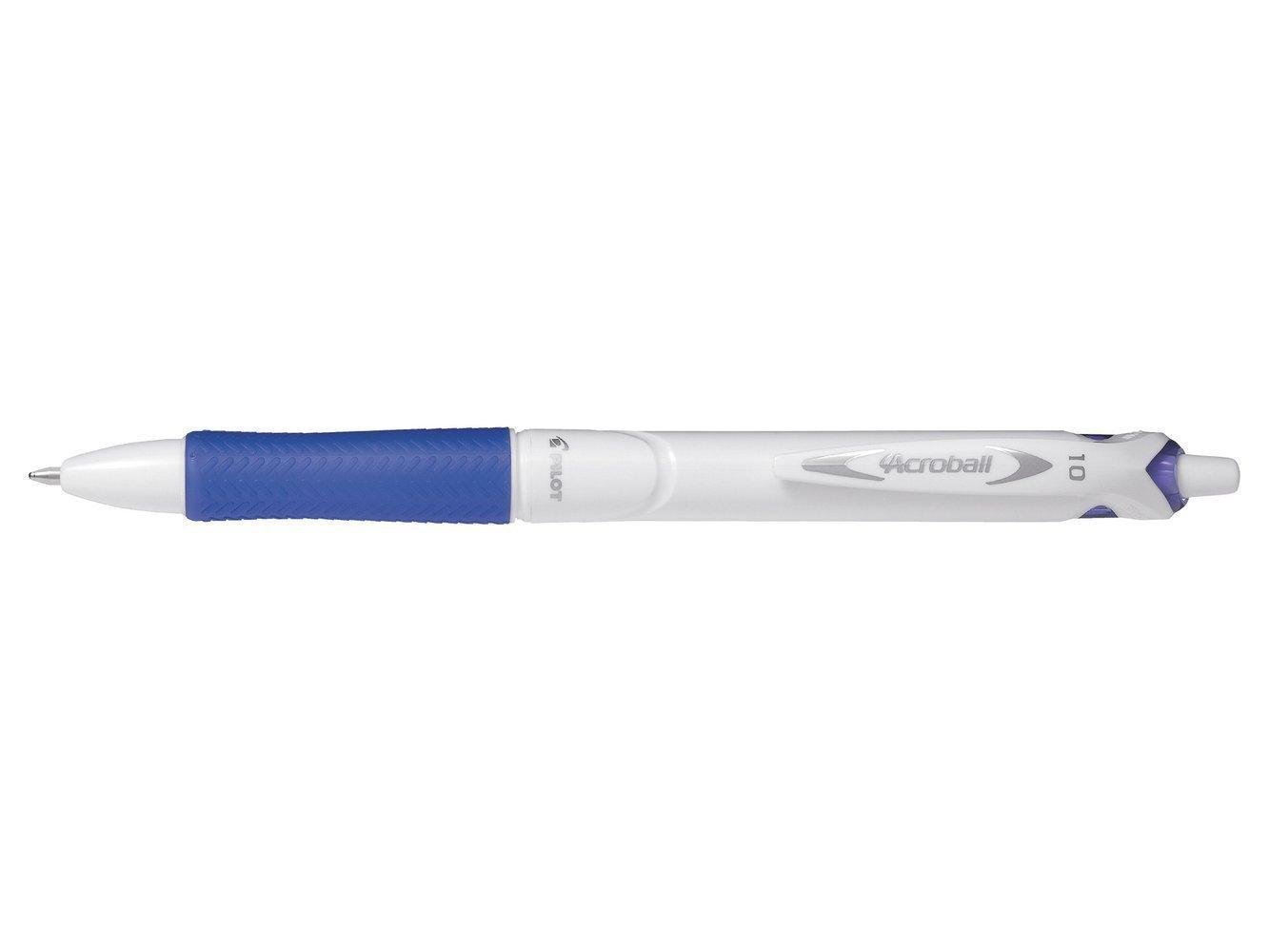 Stylo à bille rétractable Pilot ACROBALL PURE WHITE - Bleu, 479236, pour écriture fluide