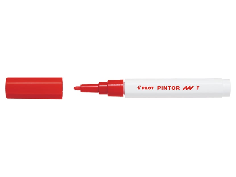 Marqueur peinture Pilot Pintor - Pointe fine 1.0 mm Rouge, encre opaque pour toutes surfaces loisirs créatifs