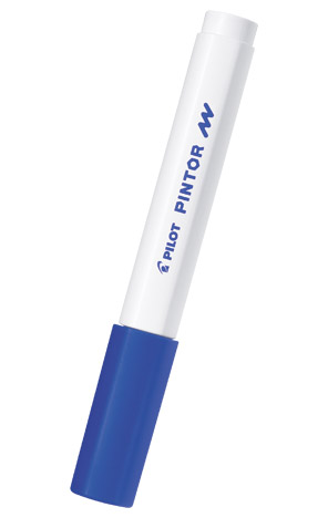 Marqueur peinture Pilot Pintor - Pointe fine 1.0 mm Bleu, encre opaque pour loisirs créatifs toutes surfaces