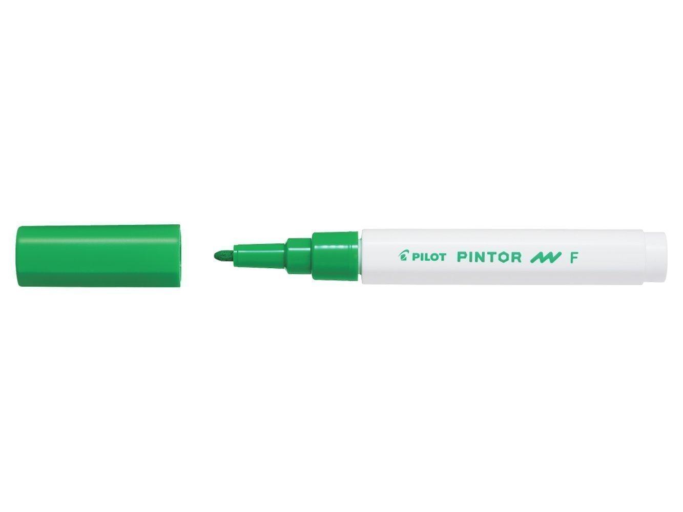 Marqueur peinture Pilot Pintor - Pointe fine 1.0 mm Vert clair, encre opaque pour loisirs créatifs toutes surfaces