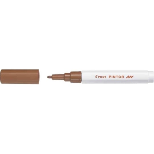 Marqueur peinture Pilot Pintor - Pointe fine 1.0 mm Marron, encre opaque pour loisirs créatifs toutes surfaces