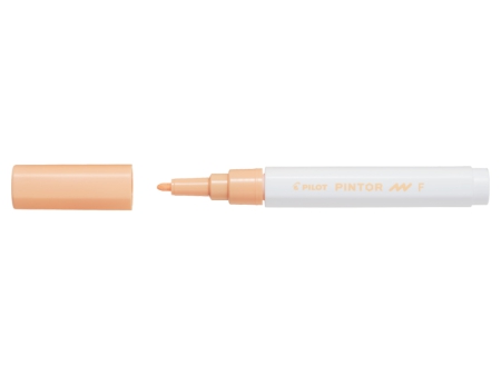 Marqueur peinture Pilot Pintor - Pointe fine 1.0 mm Orange clair, encre opaque toutes surfaces pour loisirs créatifs