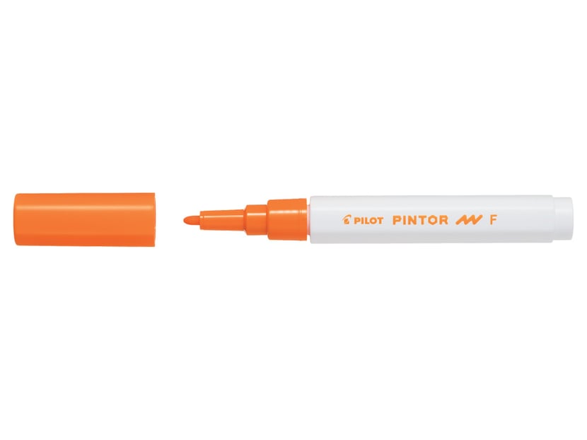 Marqueur peinture Pilot Pintor - Pointe fine 1.0 mm Orange, encre opaque pour loisirs créatifs toutes surfaces