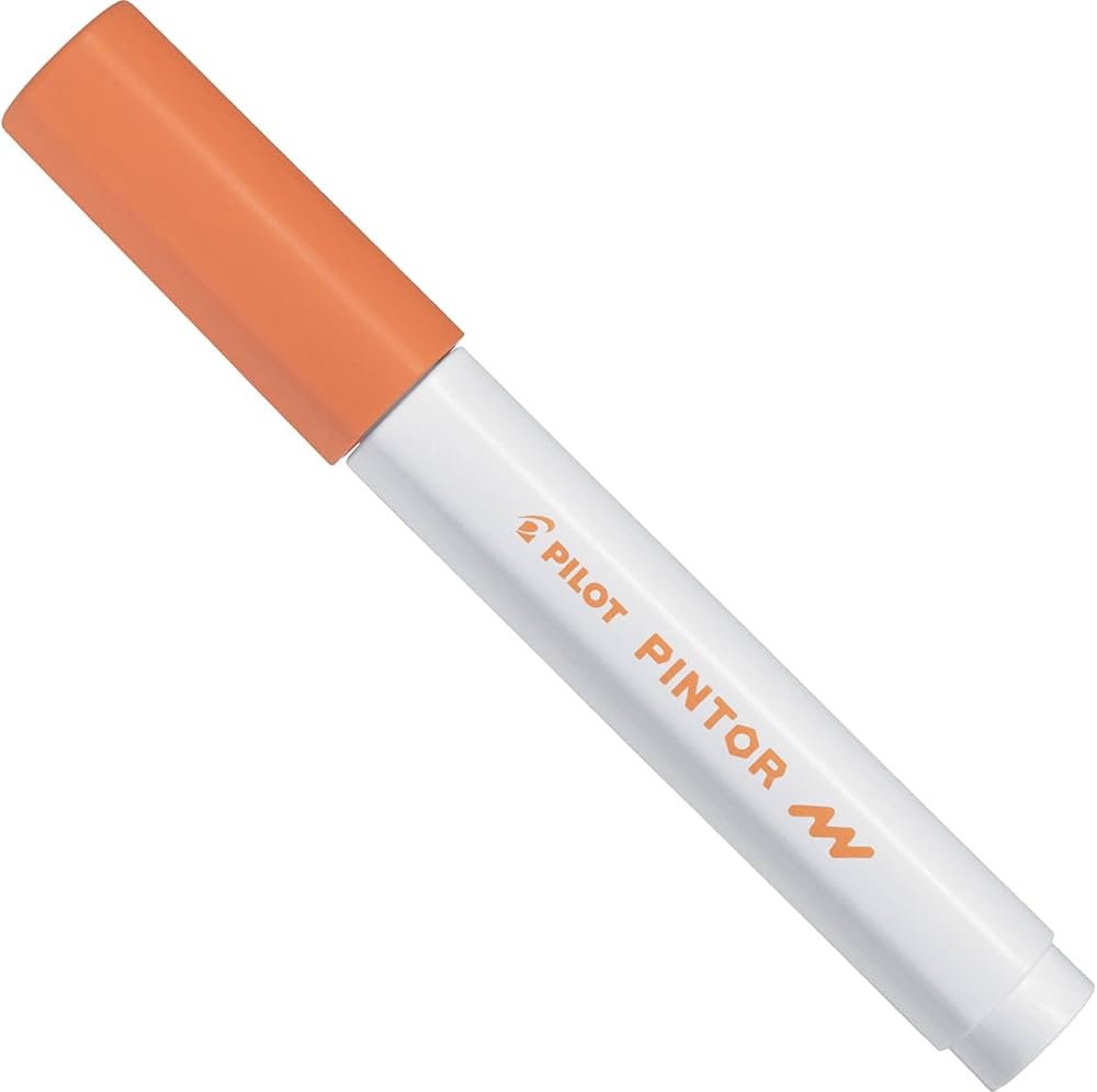 Marqueur peinture Pilot Pintor - Pointe fine 1.0 mm Orange, encre opaque pour loisirs créatifs toutes surfaces