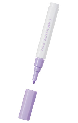 Marqueur peinture Pilot Pintor - Pointe fine 1.0 mm Violet pastel, encre opaque toutes surfaces