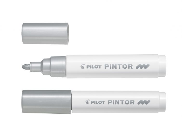 Marqueur Pilot Pintor Medium Argent Métal - Pointe 1,4 mm   pour Dessin et Écriture Créative