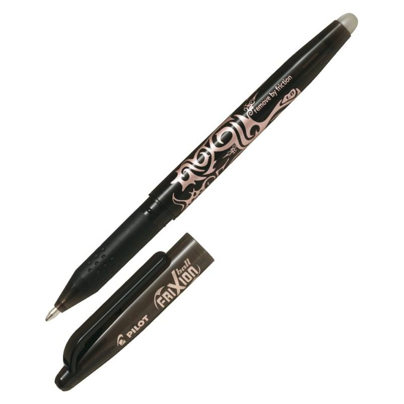 Stylo roller effaçable Pilot FriXion Ball 1.0mm - Noire Pointe moyenne pour écriture réversible au bureau et à l'école