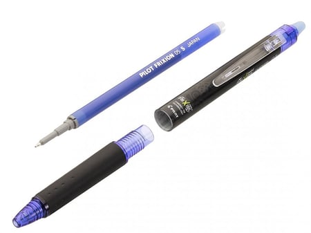 Stylo roller Pilot FRIXION POINT CLICKER - Bleu noir, effaçable, pour écriture scolaire et bureau