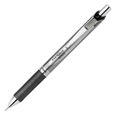 Porte-mine Pentel Energize PL77 - Argent/Noir, Épaisseur de Mines 0.7 mm, pour Écriture et Dessin