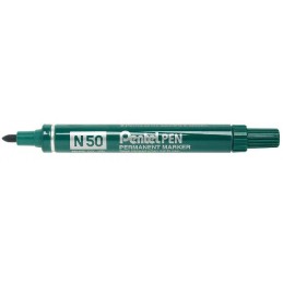 Marqueur permanent Pentel N50-D - Pointe ogive, couleur verte pour bureau et usage extérieur