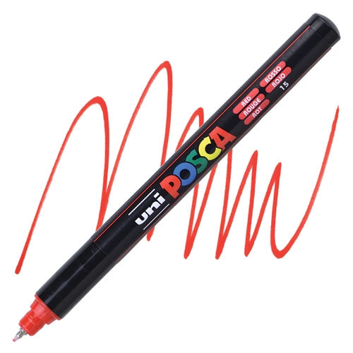 Feutre Posca Pointe Extra Fine Rouge 0.7mm - Dessin et Écriture Précise pour Artistes et Designers