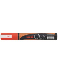 Marqueur Craie Liquide Uniball PWE-5M - Orange Fluo Moyen Ogive pour Surfaces Lisses et Non Poreuses 1.8/2.5 mm
